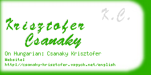 krisztofer csanaky business card